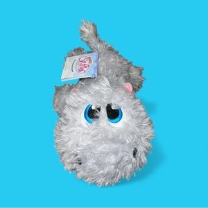 Stuffies BABY GRACIE Plush Gray Hippo Mouth Zipper Storage Stuffed Animal 9”